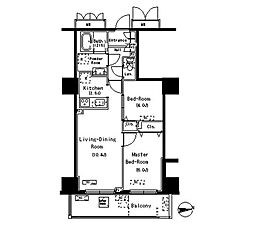 パークアクシス元浅草ステージ 3階2LDKの間取り