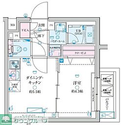 GENOVIA京成立石V 5階1DKの間取り