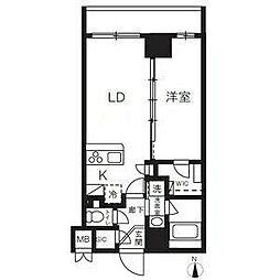 ハーモニーレジデンスグローバルキャピタル 14階1LDKの間取り
