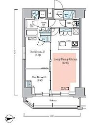 アーバネックス秋葉原ＥＡＳＴIII 12階2LDKの間取り