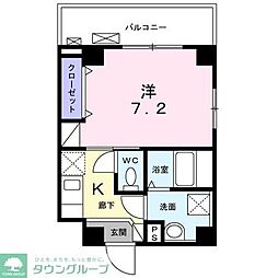 ヴァリ　ヴィラージュ 5階1Kの間取り