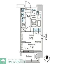 パークアクシス上野ＥＡＳＴ 14階1Kの間取り