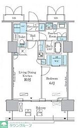 HARUMI　FLAG　PORT　VILLAGE　C棟 15階1LDKの間取り