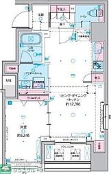 GENOVIA 東神田 green veil 8階1LDKの間取り