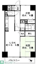 ロイヤルプラザ浅草 8階2LDKの間取り