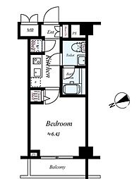 ドルチェ東京押上ツインズ壱番館 4階1Kの間取り