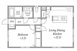 シュロス蔵前 5階1LDKの間取り