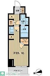 ファインアドレス新御徒町 8階ワンルームの間取り