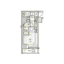 ＰＲＥＭＩＵＭ　ＣＵＢＥ　両国ＤＥＵＸ 6階1Kの間取り