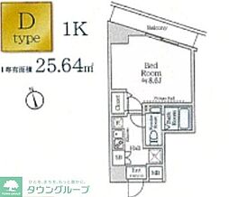 アイルイマージュ押上イースト 3階1Kの間取り
