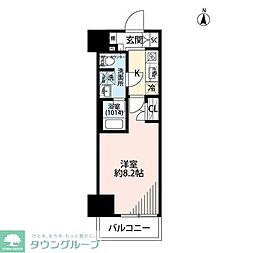 プレール・ドゥーク両国IV 8階1Kの間取り