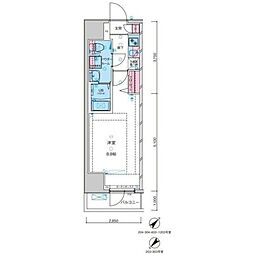 ジェノヴィア浅草Vスカイガーデン( 4階1Kの間取り