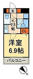 パレステュディオ神田ＥＡＳＴ 2階1Kの間取り
