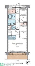 ラグゼナ平井ノース 2階ワンルームの間取り