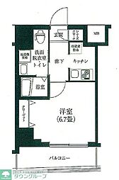 アイルプレミアム亀戸ノース 8階1Kの間取り