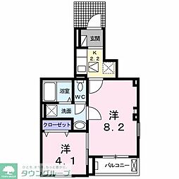 オキ　テラス 1階1SKの間取り