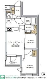 リビオメゾン湯島 2LDKの間取図画像