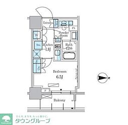 パークアクシス蔵前 1Kの間取図画像