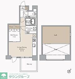 JMF-Residence蔵前二丁目 1LDKの間取図画像