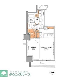 ザ・パークハビオ上野 1LDKの間取図画像
