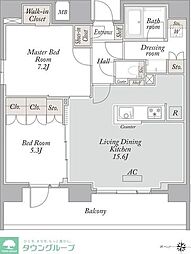ラクラス浅草 2LDKの間取図画像