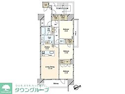 ザ・パークハウス上野プレイス 3LDKの間取図画像