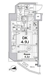 メイクス上野 1DKの間取図画像