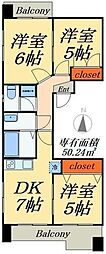日暮コープ 3DKの間取図画像