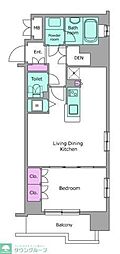 レジディア御茶ノ水 1LDKの間取図画像
