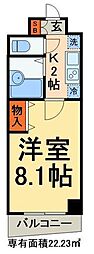 FCプレミール竜泉 1Kの間取図画像