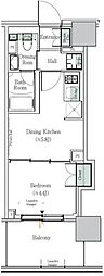 ONE ROOF RESIDENCE NISHINIPPORI 1DKの間取図画像