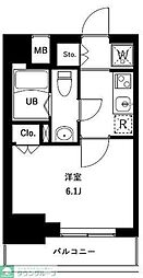URBANPARKお花茶屋 1Kの間取図画像
