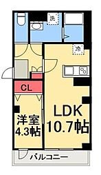 アルカディア扇橋 1LDKの間取図画像