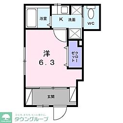 サンダーソニア 1Kの間取図画像