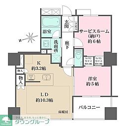 ザ・パークハウス上野浅草通り 1SLDKの間取図画像