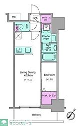 アーバネックス日本橋茅場町 1LDKの間取図画像