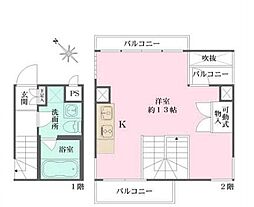 THERIVERHOUSE ワンルームの間取図画像
