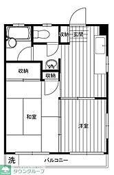 グランド宝ハイツ 2DKの間取図画像