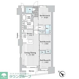 ザ・グランクラッセ日本橋イースト 3LDKの間取図画像