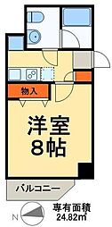 プレール・ドゥーク北千住 1Kの間取図画像