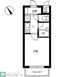 スカイコート神楽坂 ワンルームの間取図画像