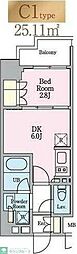 LIVIOMAISON木場 1DKの間取図画像