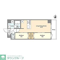 GENOVIA梅島 2LDKの間取図画像