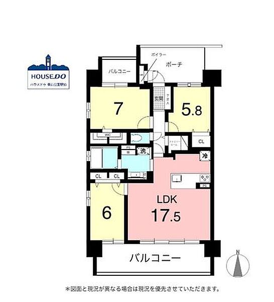 専有面積80.00m2、3LDKのお部屋です。3方角住戸・南向きバルコニー！採光良好♪