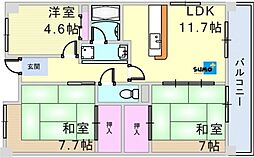 シティハイツ鈴蘭台 3階3LDKの間取り
