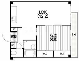 セオ・コート潤和 3階1LDKの間取り