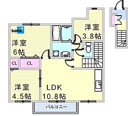 グランディール 3LDKの間取図画像