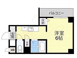 リバーランド堺東 ワンルームの間取図画像