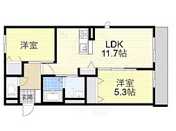 ハイムメゾン プルミエ 3階2LDKの間取り