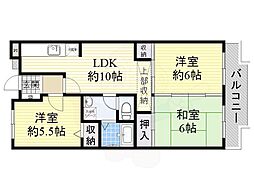 メゾン・M・香ケ丘 3LDKの間取図画像
